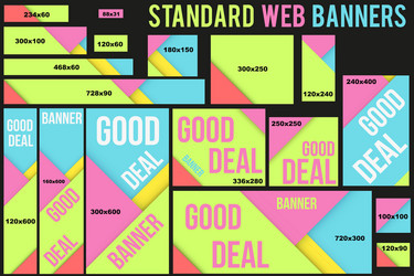 standard web banners templates vector