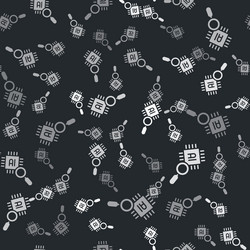 grey computer processor with microcircuits cpu vector image