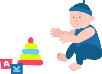 Stacking toy baby composition vector