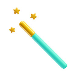 magic wand 3d realistic style rendering vector image