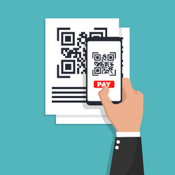 scan qr code flat icon with phone barcode vector