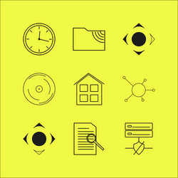 web linear icon set simple outline icons vector image