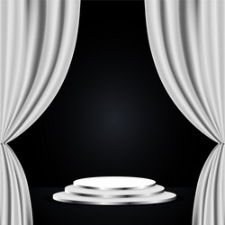 white theatre curtain Vector Image