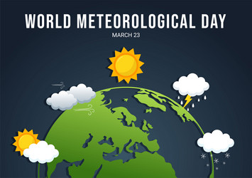 world meteorological day with meteorology science vector image