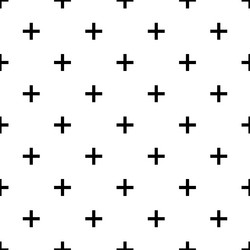 Geometric cross or plus with lines grid pattern Vector Image