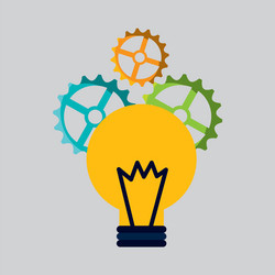 Bulb teamwork isolated icon vector