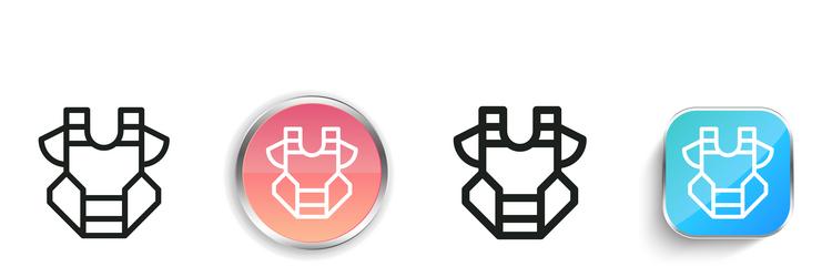 chest guard icon thin linear regular and button vector image