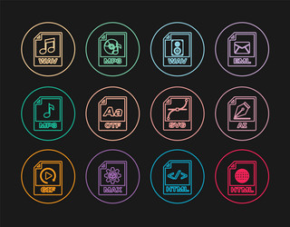 set line html file document ai wav otf mp3 svg vector image