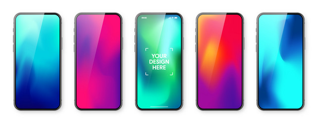 smartphone with touch screen and abstract colorful vector image