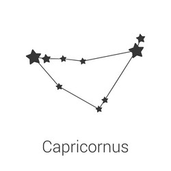 capricorn sign constellation isolated icon vector