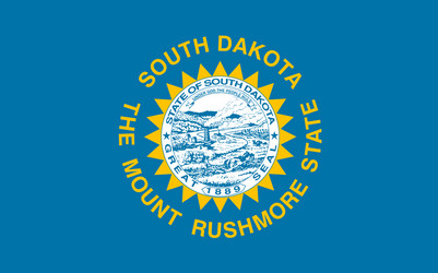 South Dakota Flag - Mount Rushmore Vector Image