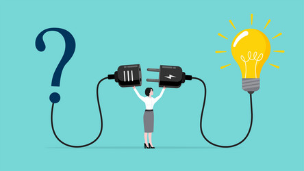 answer and solution solving problems or solutions vector image