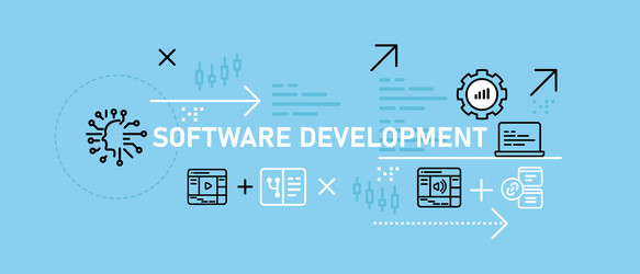 software development conceptual application system vector image