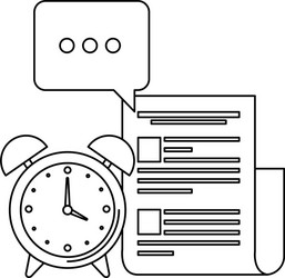 alarm clock with document file vector image