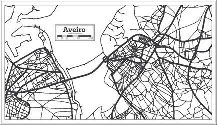 aveiro portugal city map in retro style outline vector