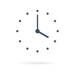 Clock icon in trendy flat style isolated vector