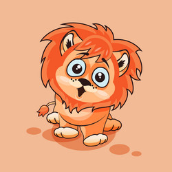 Lion cub surprised vector