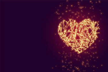 Sparkling Heart Background with Text Space vector image