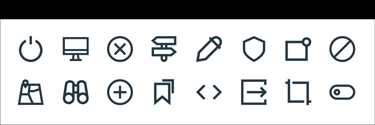 user interface line icons linear set quality vector image
