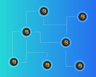 Bytecoin cryptocurrency blockchain word background vector