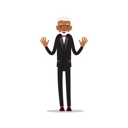 Attractive african old man older black senior Vector Image