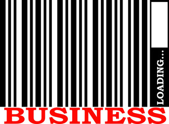 barcode with business text and loading bar vector image