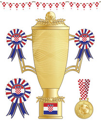 croatia football trophy vector