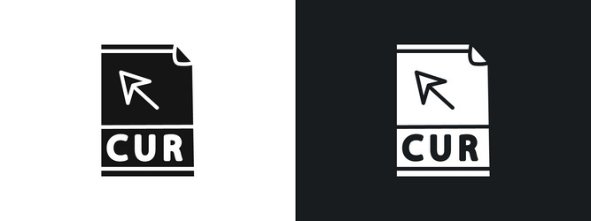 cur file document icon linear graphics set vector image