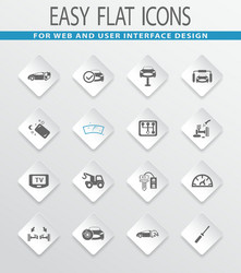 Car shop icons set vector