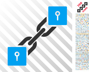 locker blockchain flat icon with bonus vector image