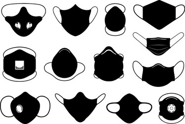 Shield shape icons set black label signs isolated Vector Image
