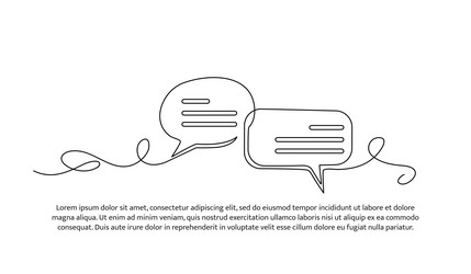 speech bubble one continuous line design vector