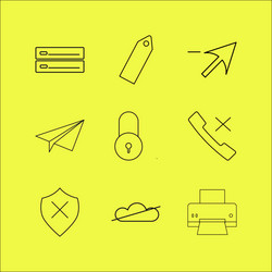 web linear icon set simple outline icons vector image
