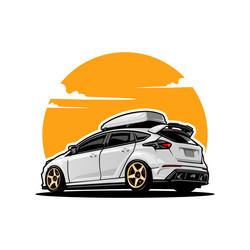 car with roof box logo Vector Image