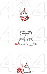 Cartoon funny cat on page 404 flat the character vector