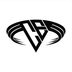 Ce logo monogram with triangle shape slice Vector Image