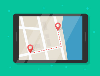 map route path track with pointer markers online vector image