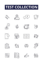 test collection line icons and signs vector