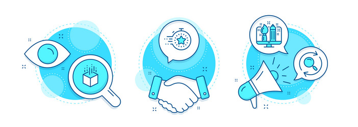 timer search and augmented reality icons set vector image