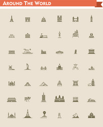 Landmarks icons set Royalty Free Vector Image - VectorStock