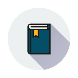 Book icon on round background vector