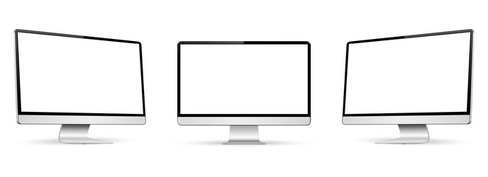 realistic mockup computer screen monitor display vector image