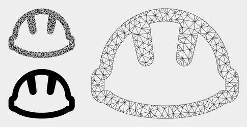 hardhat mesh 2d model and triangle mosaic vector image