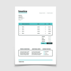 Invoice minimal design template bill form Vector Image
