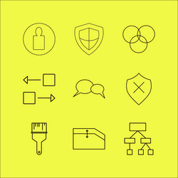 web linear icon set simple outline icons vector image