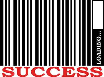 barcode with successs text and loading bar vector image