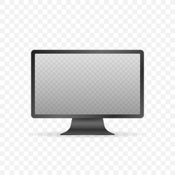 Computer display isolated in realistic design vector