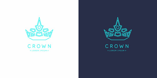 original linear image crown isolated vector