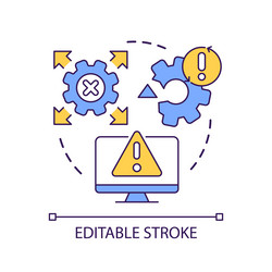 computer system breakdown concept icon vector