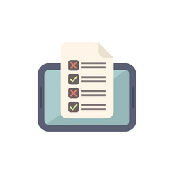 mobile phone showing checklist with checked boxes vector image